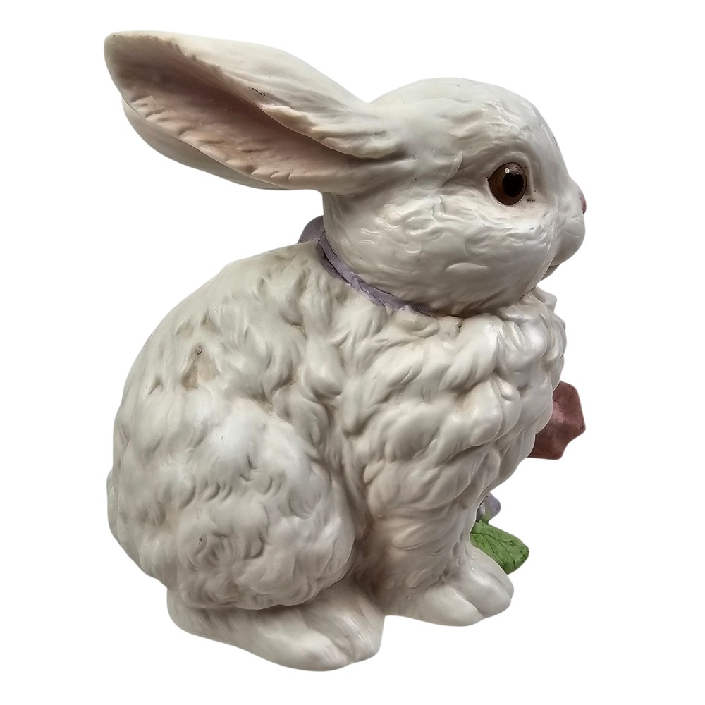 Vintage 1988 Enesco Bunny Rabbit Musical Figurine G.G. Santiago Morning Glory - Picture 4 of 12